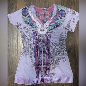 Very cool purple top with pleats